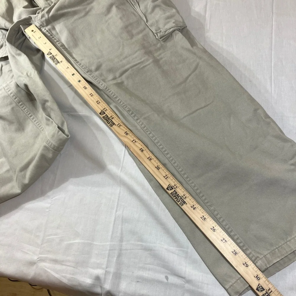 S&B Quality Apparel Outfitters Mens Khaki Tan Cargo Pants Relaxed Fit 34x32